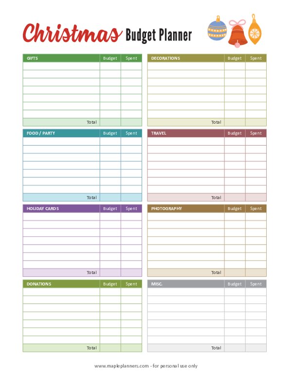 Christmas Budget Planner