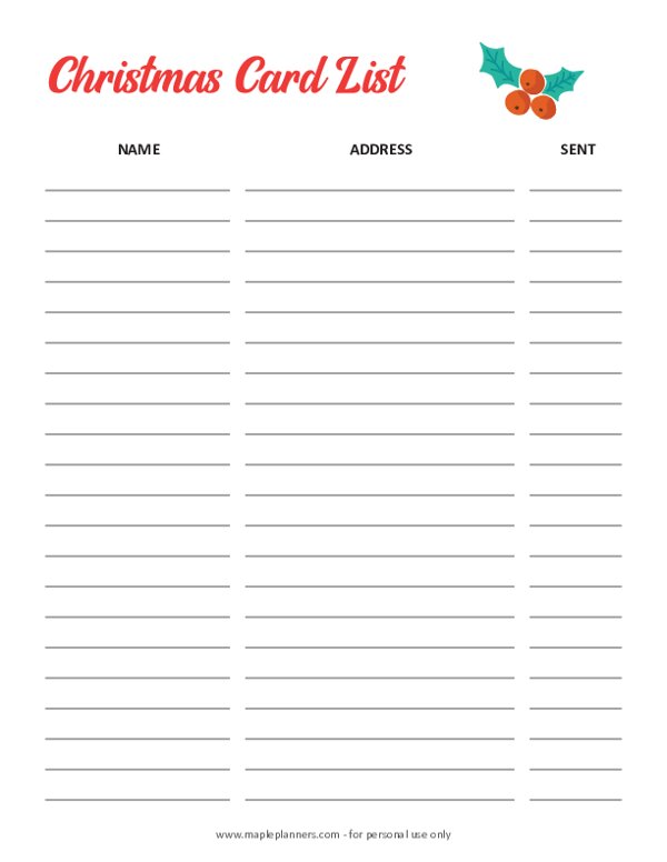 free-christmas-card-list-printable