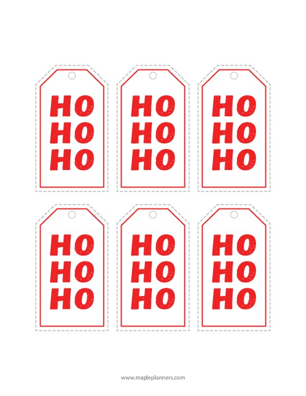 Ho Ho Ho Christmas Gift Tags and Labels