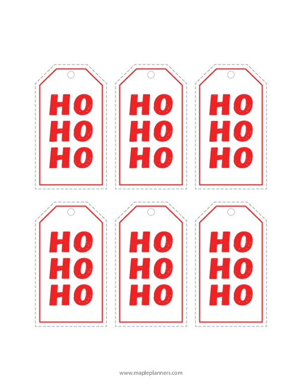 Ho Ho Ho Christmas Gift Tags and Labels