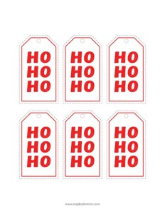 Ho Ho Ho Christmas Gift Tags and Labels