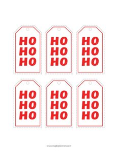 Ho Ho Ho Christmas Gift Tags and Labels