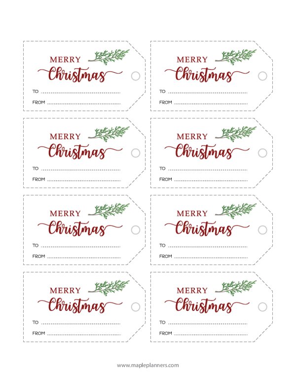 Merry Christmas Gift Tag