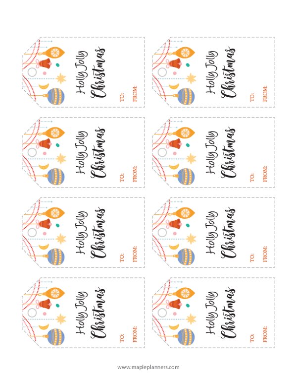 Holly Jolly Christmas Gift Tags