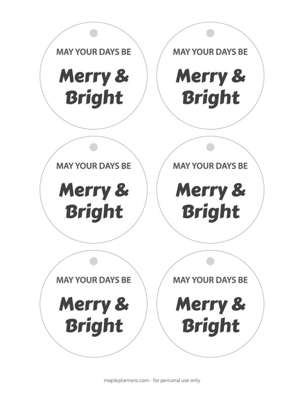 Merry and Bright Days Christmas Gift Tags
