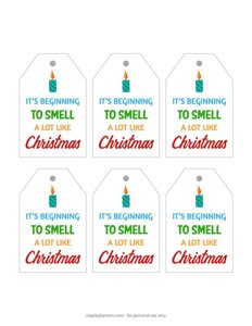 Christmas Gift Tags for Candles