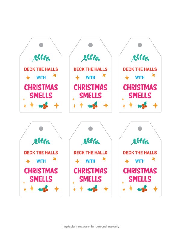 Christmas Gift Tags for Scents