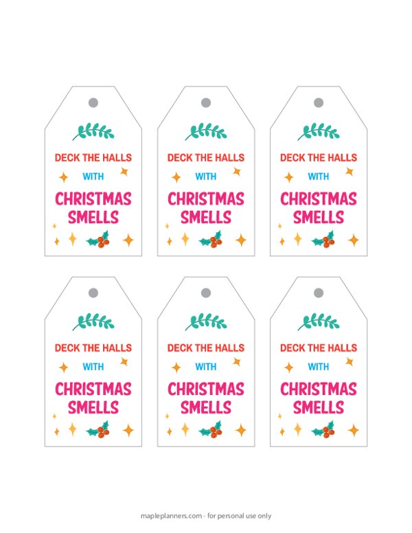 Christmas Gift Tags for Scents