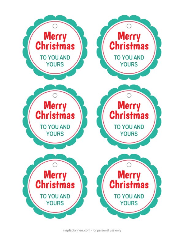 Merry Christmas Gift Tags