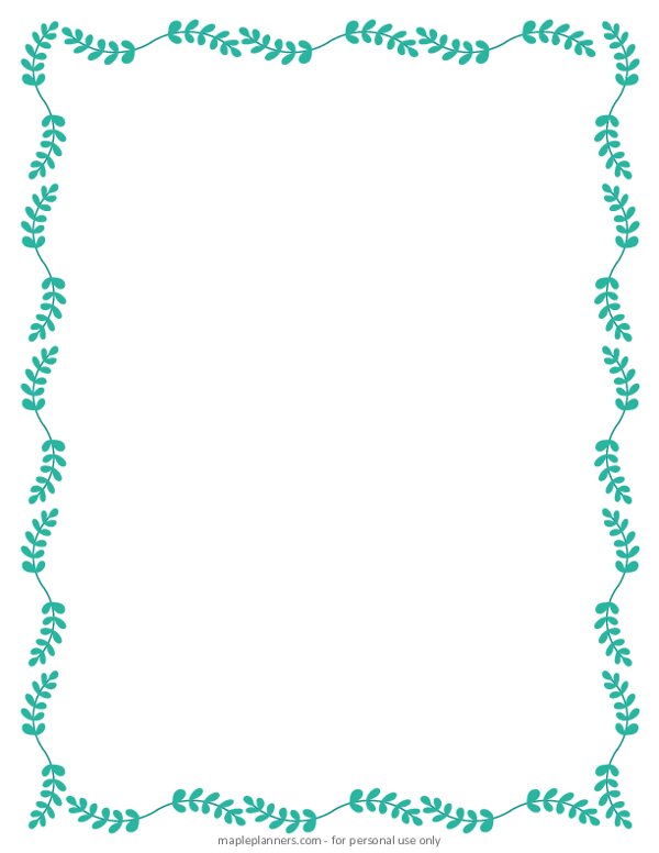 Green Leaves Decorative Page Border