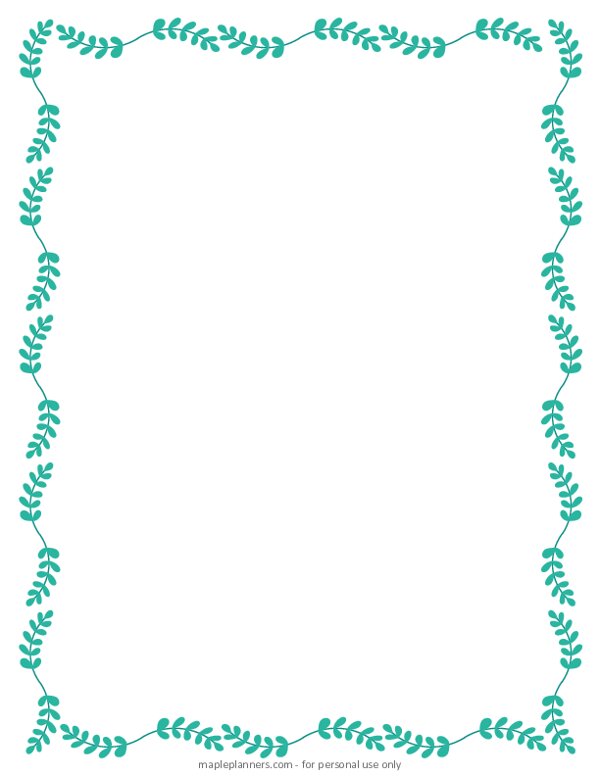 Green Leaves Decorative Page Border