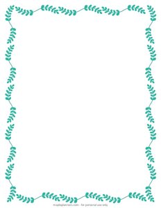 Green Leaves Decorative Page Border