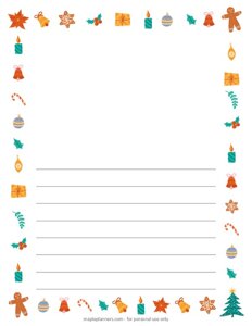 Christmas Decorative Half Lined Page Border