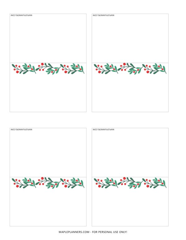 Christmas Place Cards - Floral