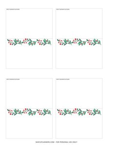 Christmas Place Cards - Floral