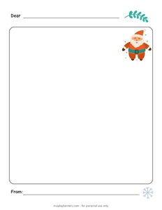 Christmas Letter Writing Template Blank