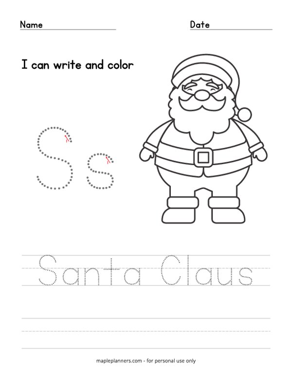 Santa Claus Color and Trace