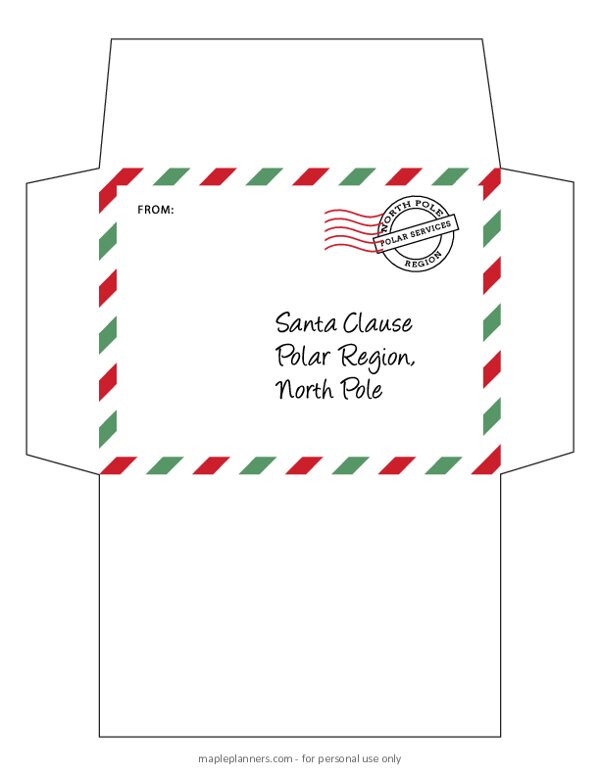 Letter to Santa Envelope