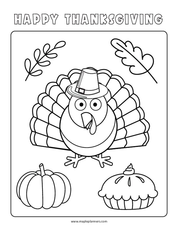 Thanksgiving Turkey Coloring Pages