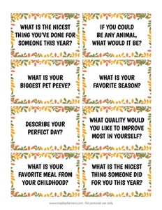 Thanksgiving Dinner Conversation Starters