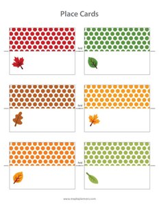 Thanksgiving Place Cards - Polka Dots