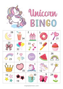 Unicorn Bingo