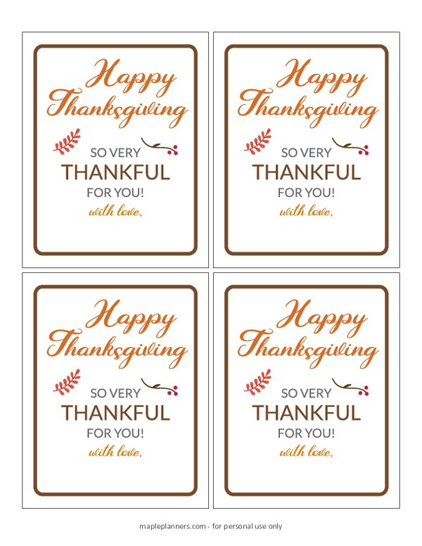 Thanksgiving Wine Bottle Labels - Editable