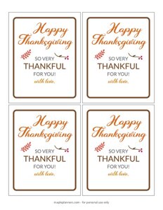 Thanksgiving Wine Bottle Labels - Editable