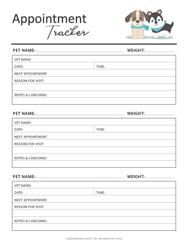 Pet Planner Appointment Tracker