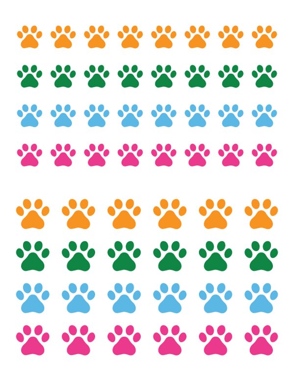 Puppy Paw Print Stickers