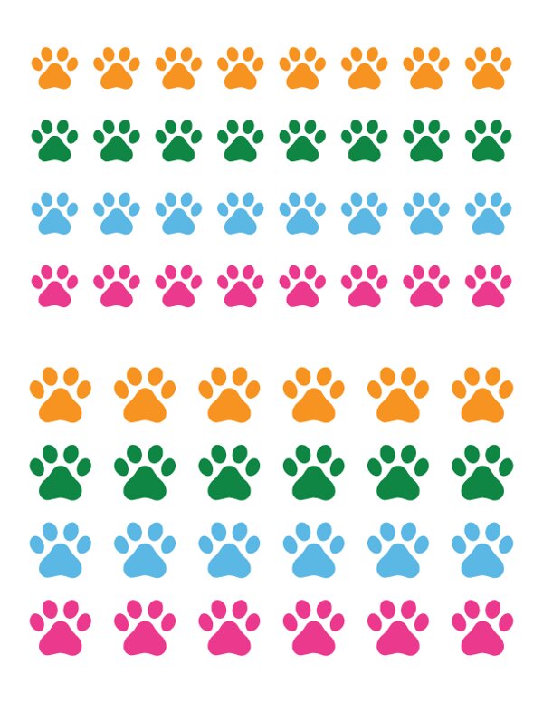 Puppy Paw Print Stickers