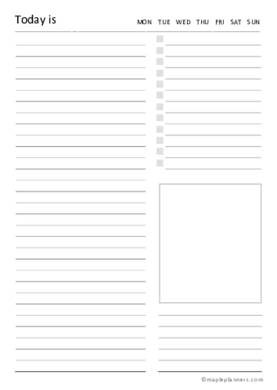 B6 TN Inserts Daily Planner Template