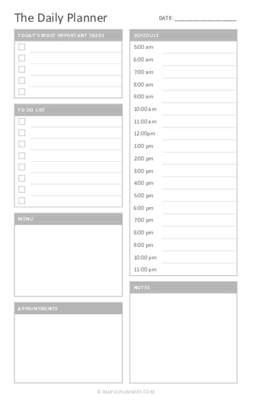The Daily Planner Half Letter Size