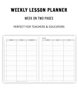 Weekly Lesson Planner Printable