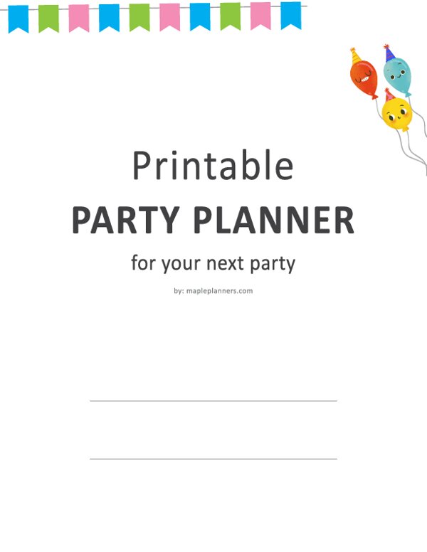 Party Planner Cover Template