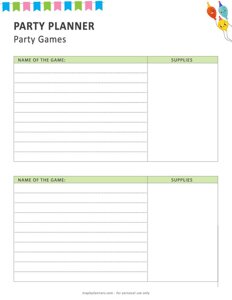 Party Planner Party Games