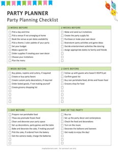 Party Planner Checklist Prefilled