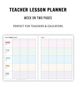 Simple Weekly Schdule Printable Weekly Teachers Planner