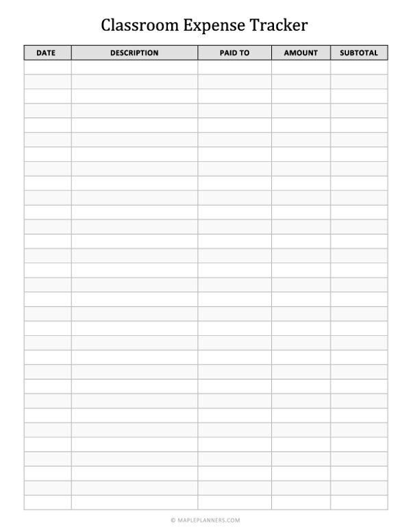 Classroom Expense Tracker