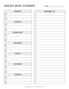 Weekly Meal Organizer