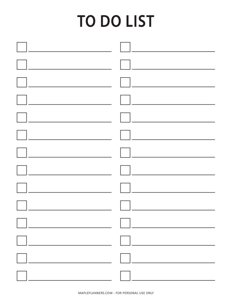 To Do List Template (2 Column)