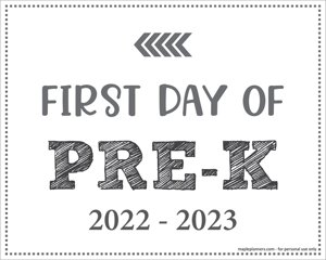 First Day of PreK Sign (Editable)