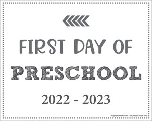 First Day of Preschool Sign (Editable)
