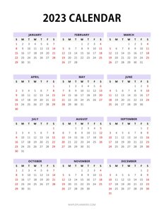 2023 Yearly Calendar Template (Portrait)
