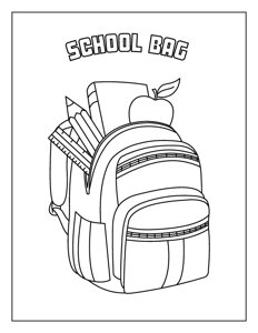 Back to School Bag Coloring Page