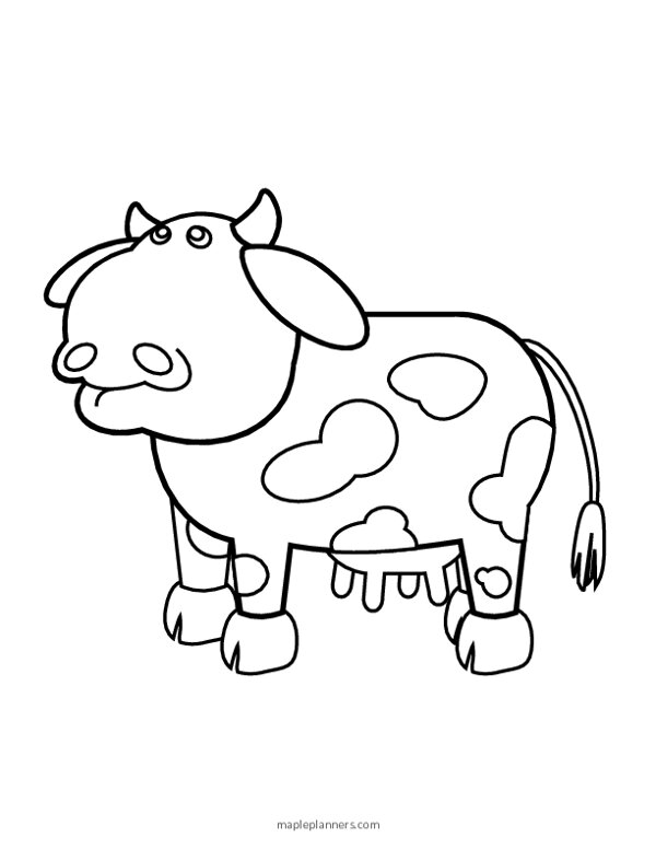 Funny Cow Coloring Page
