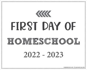 First Day of Homeschool Sign (Editable)