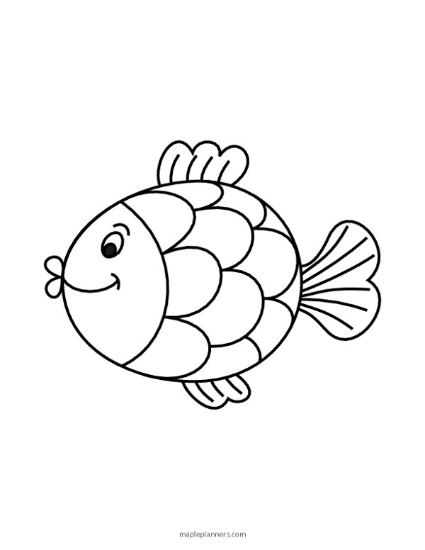 Happy Fish Coloring Page