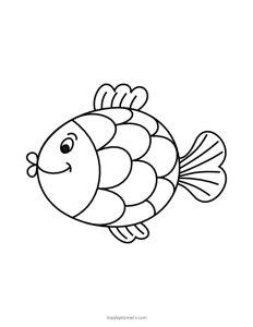 Happy Fish Coloring Page