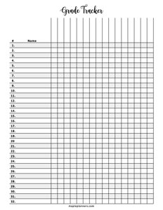 Grade Tracker Template